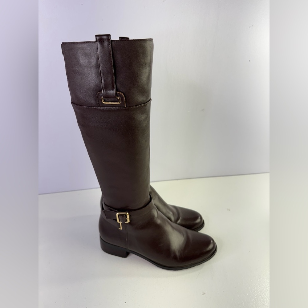 Solimani Gabi 12" slim calf riding boot size 8.5 M , brown - Picture 6 of 11